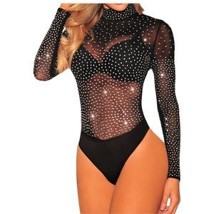 Women’s Rhinestone Mesh Bodysuit